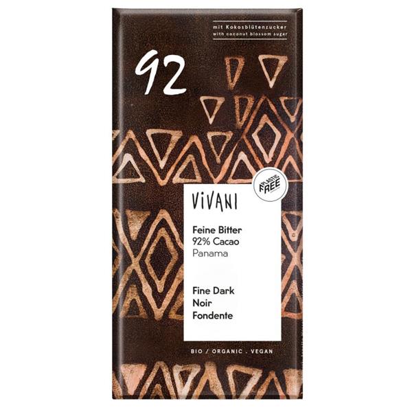 VIVANI CHOCOLATE NEGRO FINO 92% CACAO 80 G
